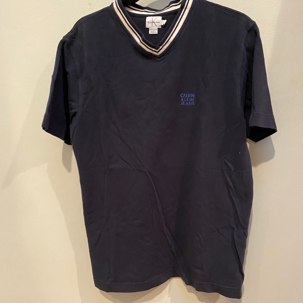 Men’s Calvin Klein Jeans Navy V-Neck Tee